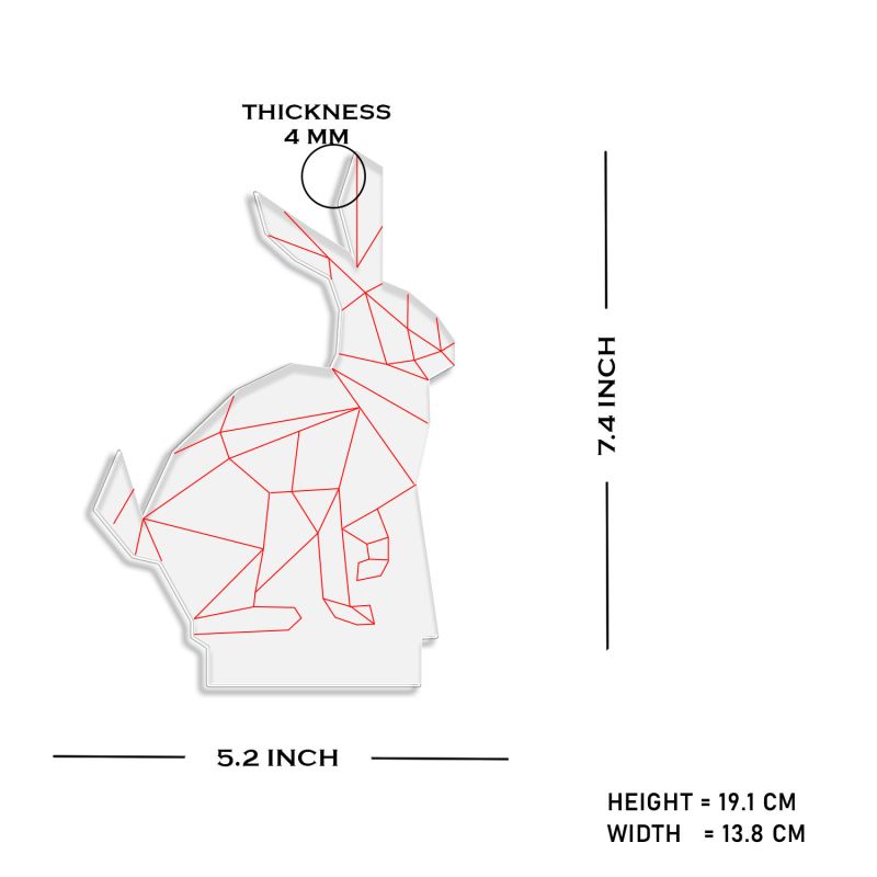 Poly-Art Design Rabbit Lamp with Warm White Light